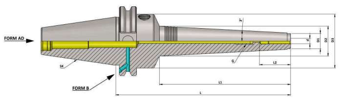 Гідропластовий патрон KTA SK40 HC10 180 SLIM AD+B