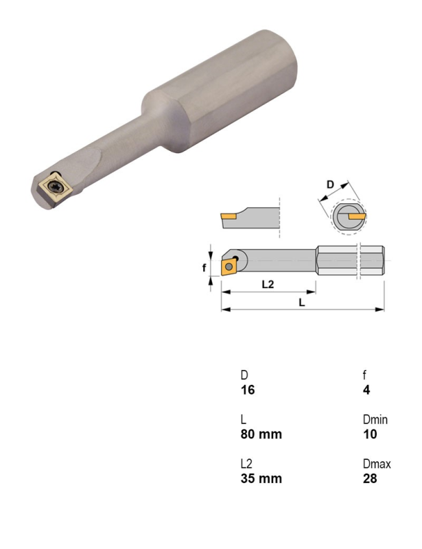 Розточувальний різець Canela S0816F-SCLCR06