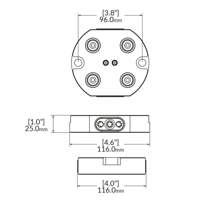 Плита нульового базування 5th Axis RockLock (крок 52 мм) 116х25 мм, кріплення М10